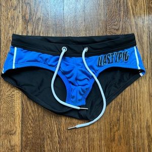 Nasty Pig blue athletic swim brief size small